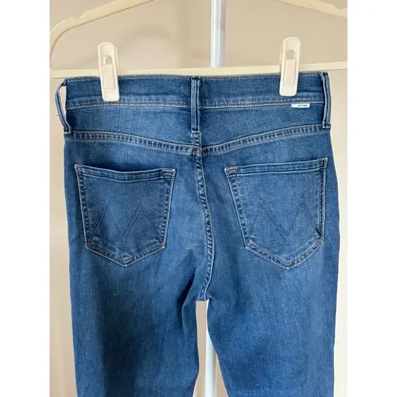 Mother Jeans The Mid Rise Dazzler Ankle Fray Birds Of Paradise 26 Stretchy Denim - Picture 7 of 9